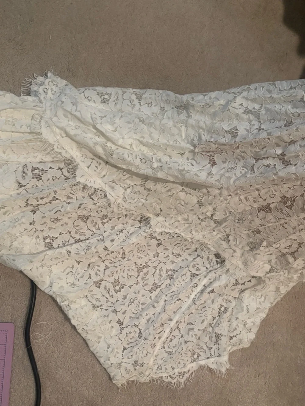 Lulus Love Everlasting floral white Lace Sleeveless wedding Dress xs - Picture 4 of 8